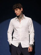 Campus Sutra Grid-Tactile Shirt