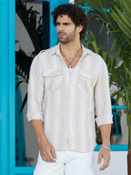 Campus Sutra Nomad-Striped Utility Shirt