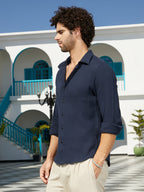 Campus Sutra Breezy-Weave Shirt