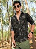 Campus Sutra Stamped-Foliage Shirt