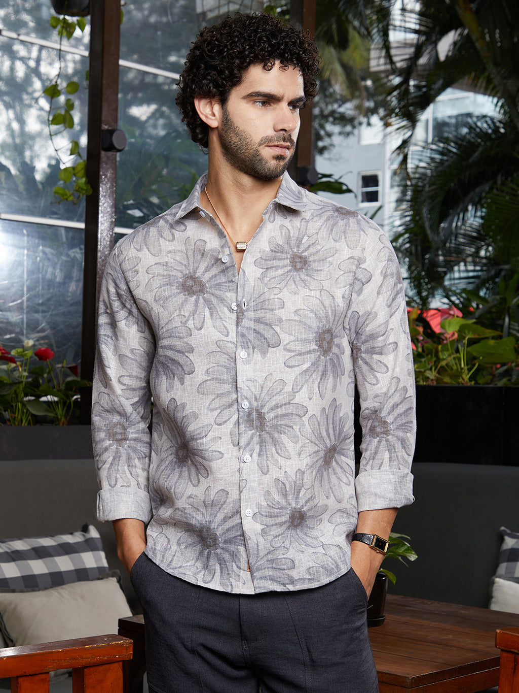 Campus Sutra Gloomy Daisy Shirt