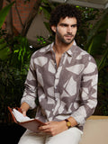 Campus Sutra Abstract Heathered Shirt