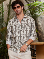 Campus Sutra Trident Imprint Shirt