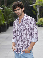 Campus Sutra Trident Imprint Shirt