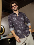Campus Sutra Stamped-Botanic Shirt