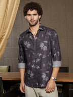 Campus Sutra Stamped-Botanic Shirt