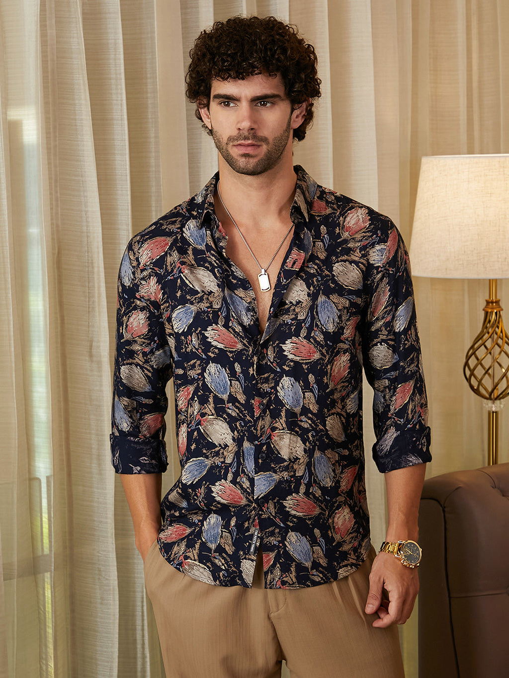 Campus Sutra Bloom-Traces Shirt