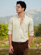 Campus Sutra Houndstooth-Tactile Shirt