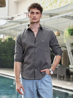 Campus Sutra Houndstooth-Tactile Shirt