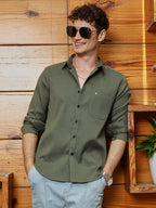 Campus Sutra Houndstooth-Tactile Shirt