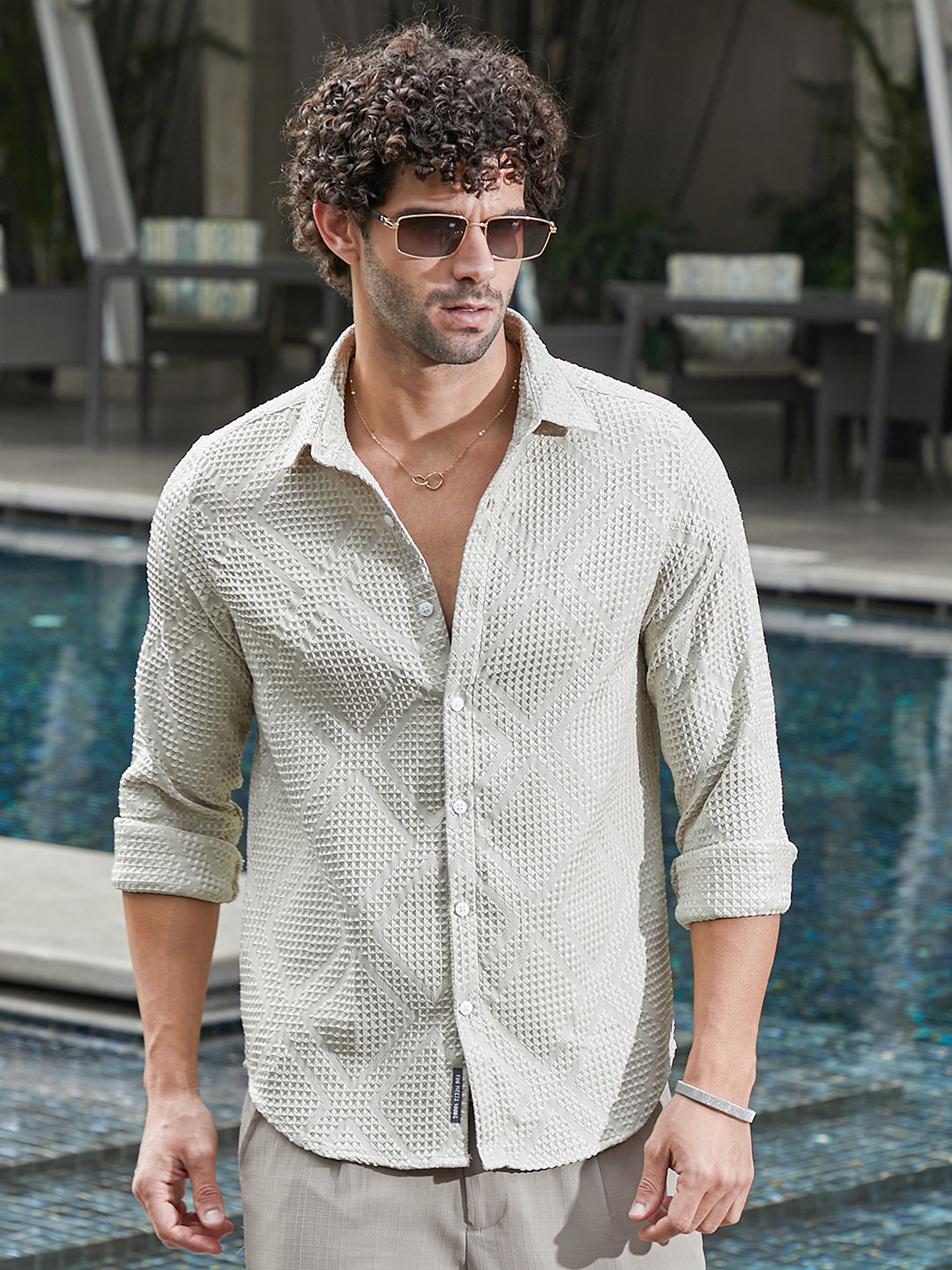 Campus Sutra Shard-Tactile Shirt