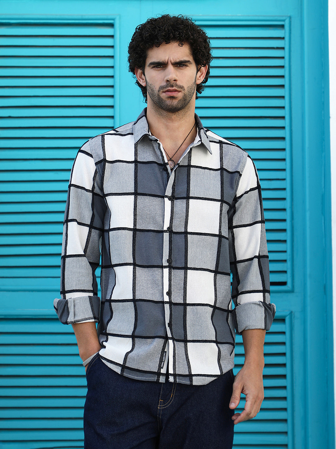 Campus Sutra Outlined-Buffalo Regular Shirt