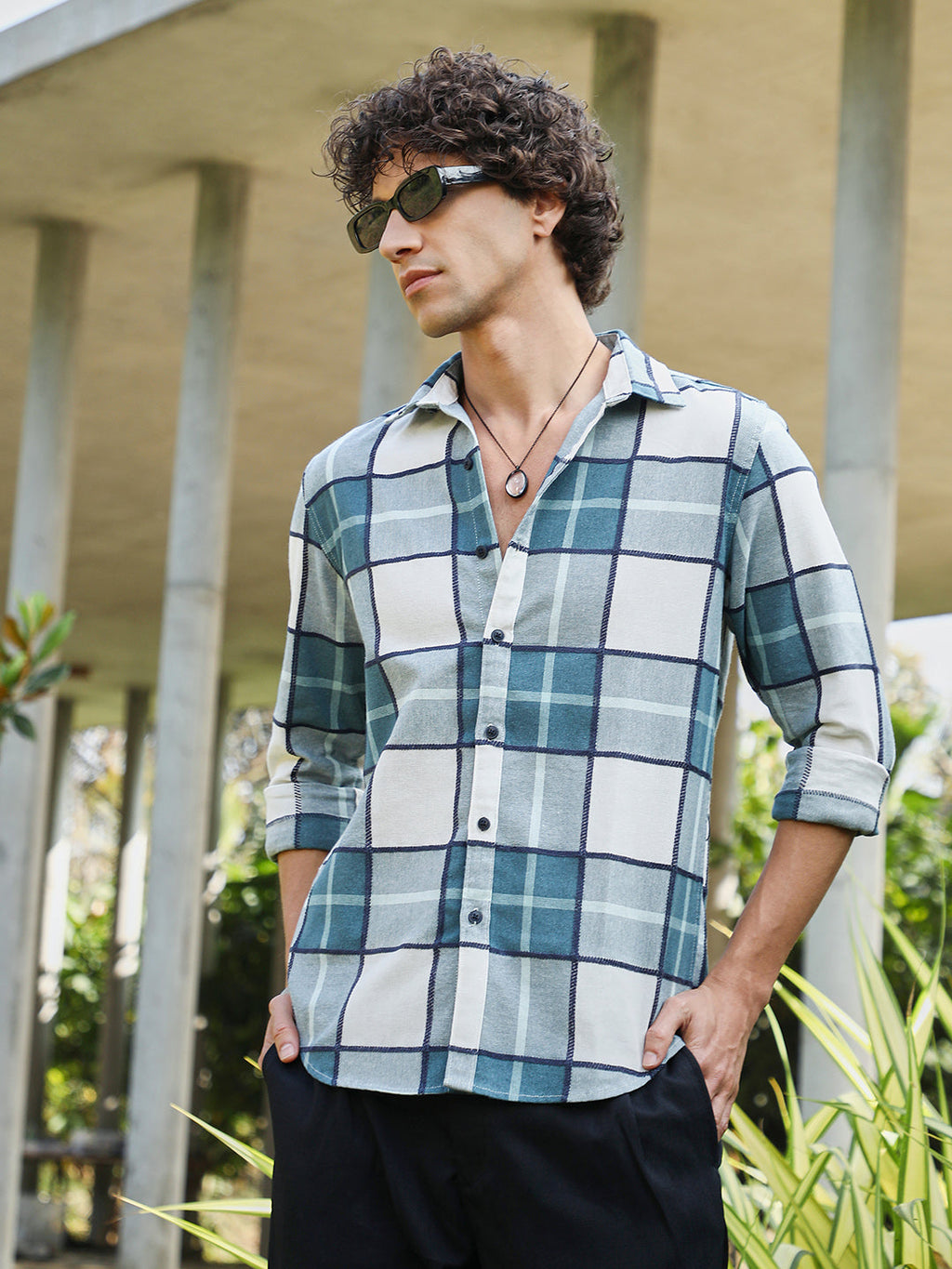 Campus Sutra Overlaping Check Shirt