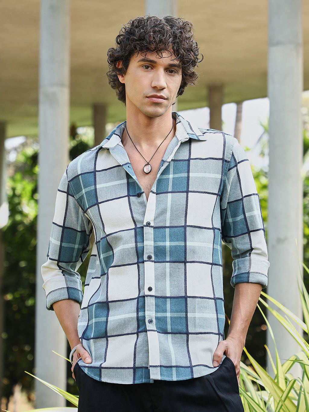Campus Sutra Overlaping Check Shirt