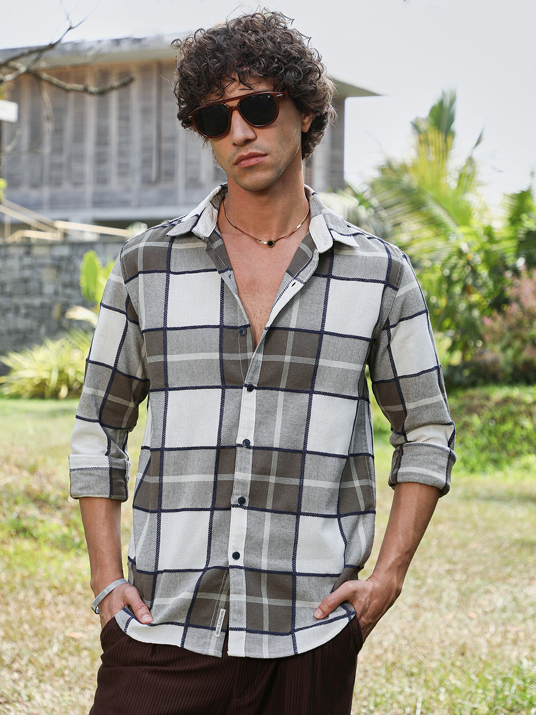 Campus Sutra Overlaping Check Shirt