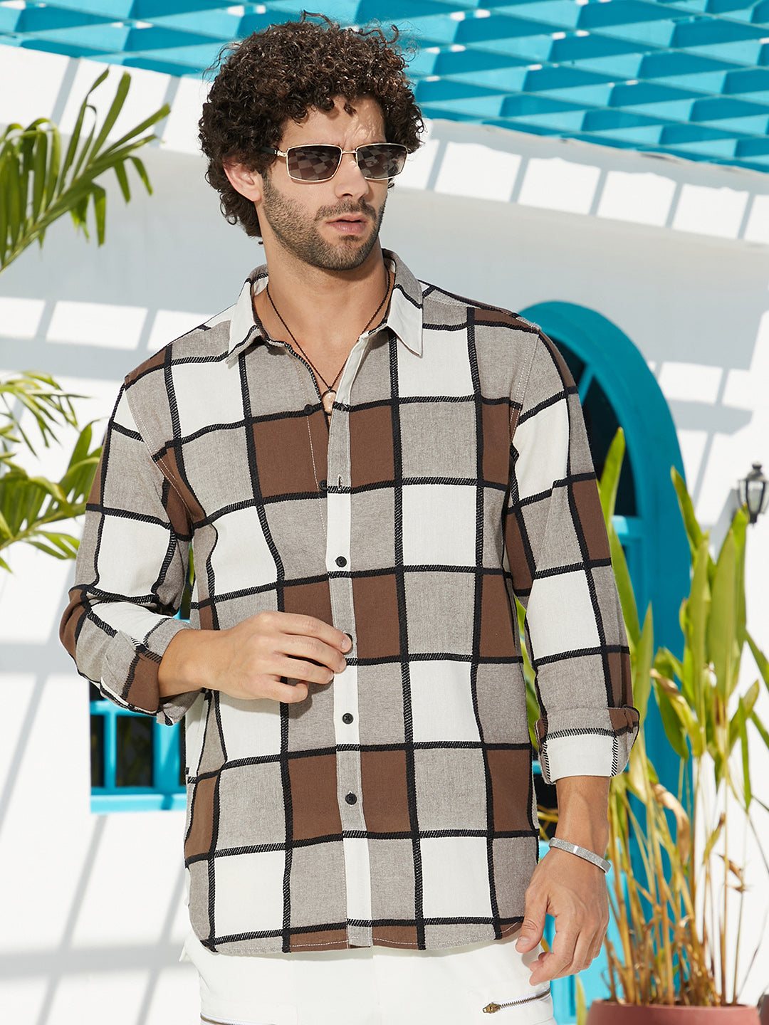 Campus Sutra Outlined-Buffalo Regular Shirt
