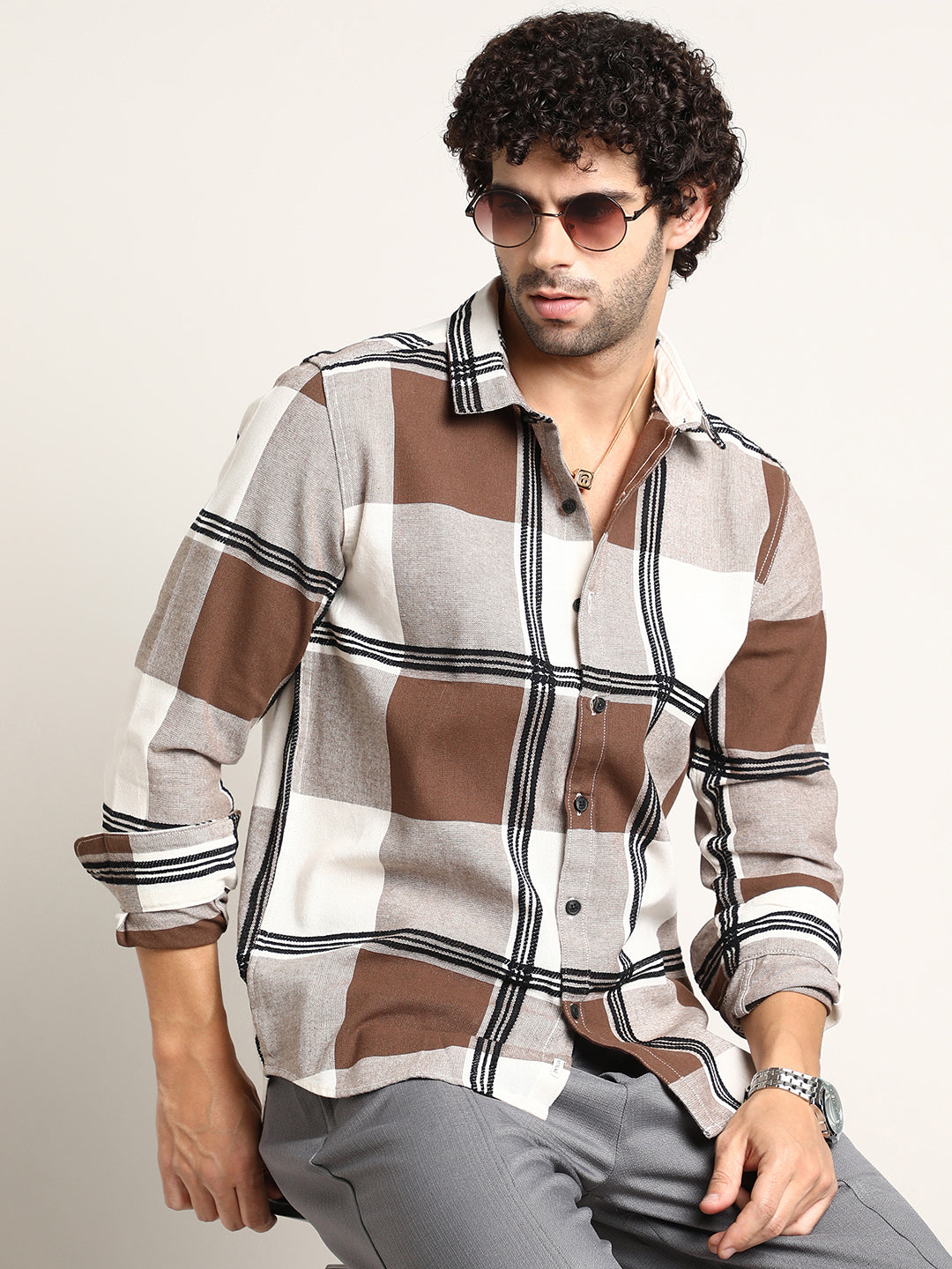 Campus Sutra Overlap Buffalo Shirt