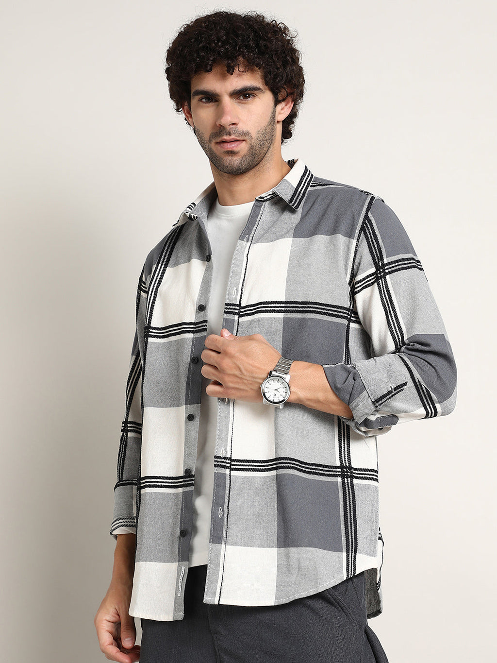 Campus Sutra Overlap Buffalo Shirt