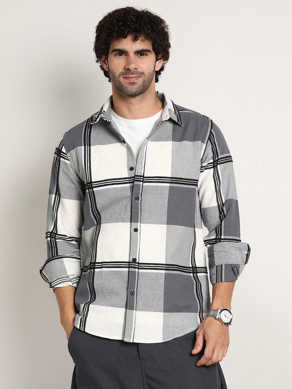 Campus Sutra Overlap Buffalo Shirt