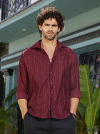 Campus Sutra Ripple-Edge Shirt