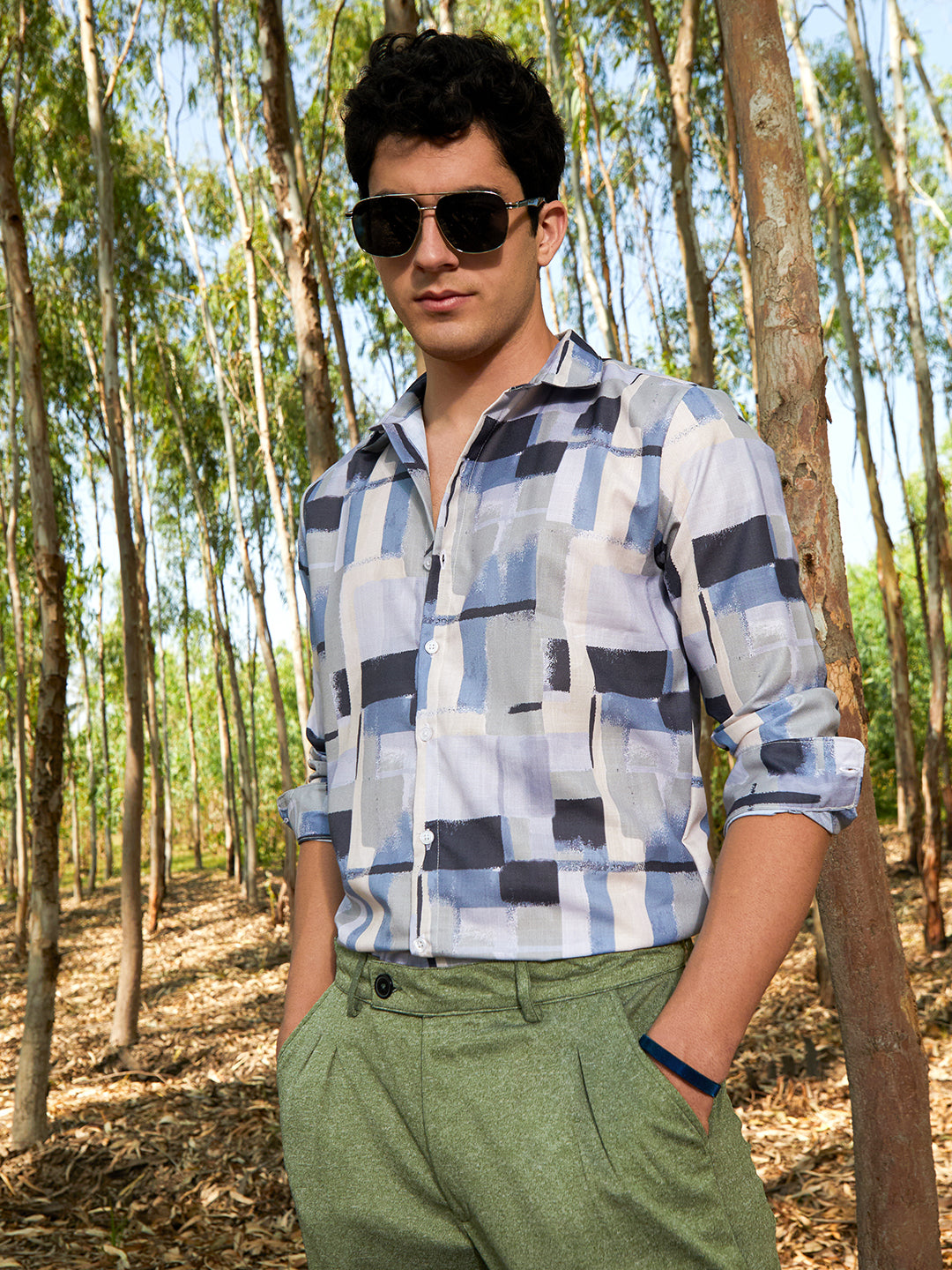 Campus Sutra Cubic-Overlap Shirt