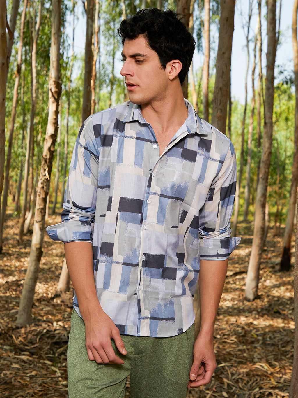 Campus Sutra Cubic-Overlap Shirt