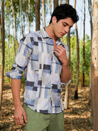 Campus Sutra Cubic-Overlap Shirt