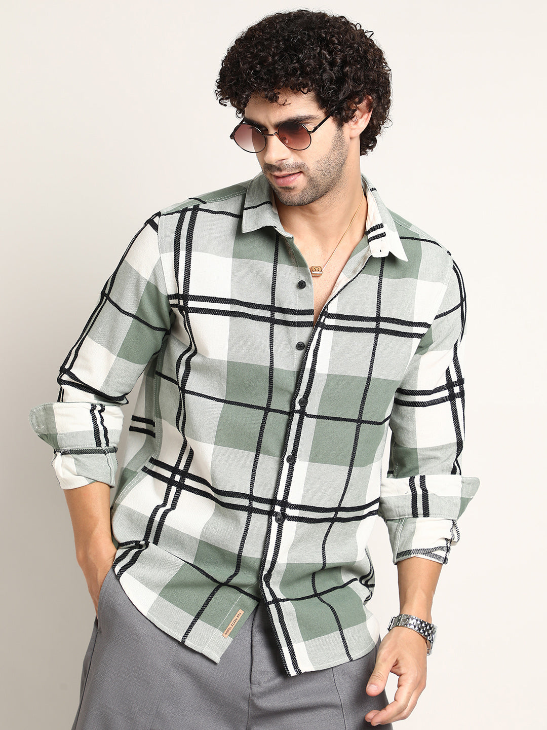 Campus Sutra Overlap Buffalo Shirt