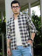 Campus Sutra Button-Down Tartan Shirt