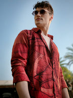 Campus Sutra Foliage-Outline Shirt
