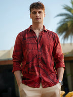 Campus Sutra Foliage-Outline Shirt