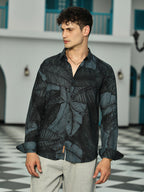 Campus Sutra Foliage-Outline Shirt