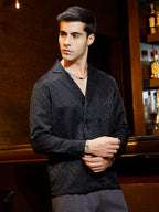 Campus Sutra Double-Breasted Moziac Shirt