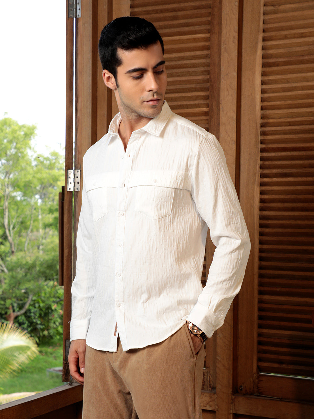 Campus Sutra Aztec-Tactile Modular Shirt