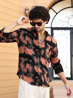 Campus Sutra Smudged-Block Regular Shirt