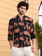 Campus Sutra Smudged-Block Regular Shirt