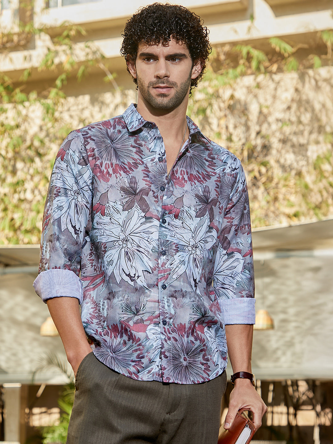 Campus Sutra Stained-Botanics Shirt
