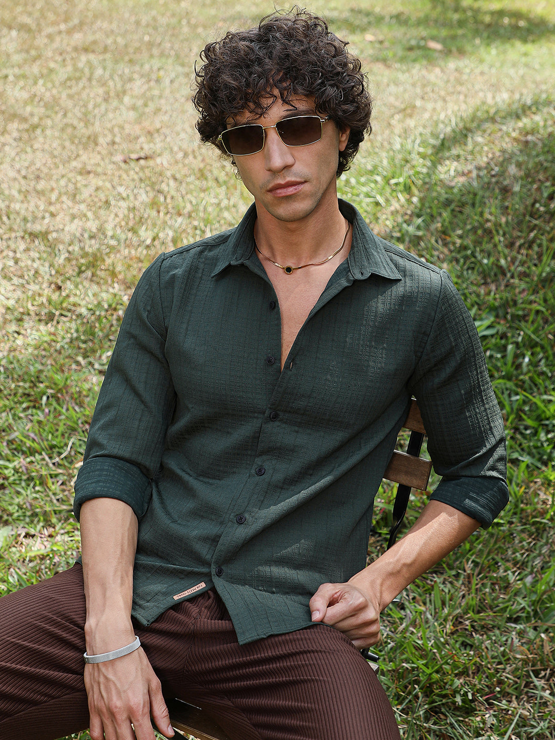 Campus Sutra Tartan-Tactile Shirt