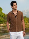 Campus Sutra Swirl-Knit Polo Shirt