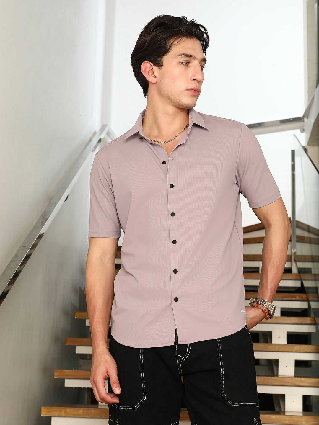 Campus Sutra Seamless Waffle-Knit Shirt