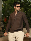 Campus Sutra Edge-Lined Half-Placket Shirt