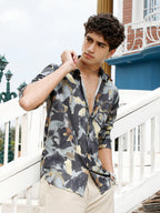 Campus Sutra Abstract-Blur Imprint Shirt