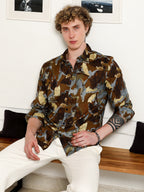 Campus Sutra Camouflage Print Full Sleeve Rayon Shirt