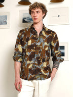 Campus Sutra Camouflage Print Full Sleeve Rayon Shirt
