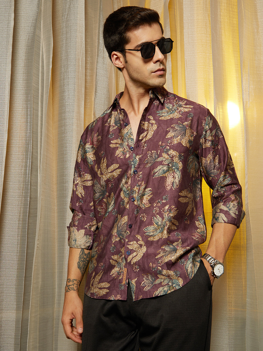Campus Sutra Withering-Bloom Shirt