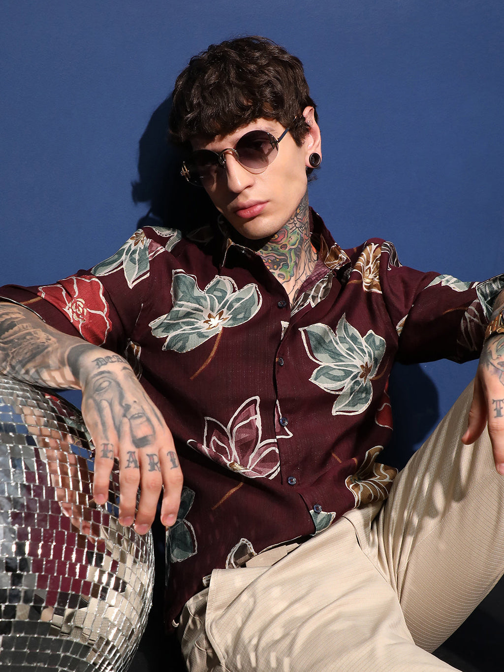 Campus Sutra Floret Imprint Shirt