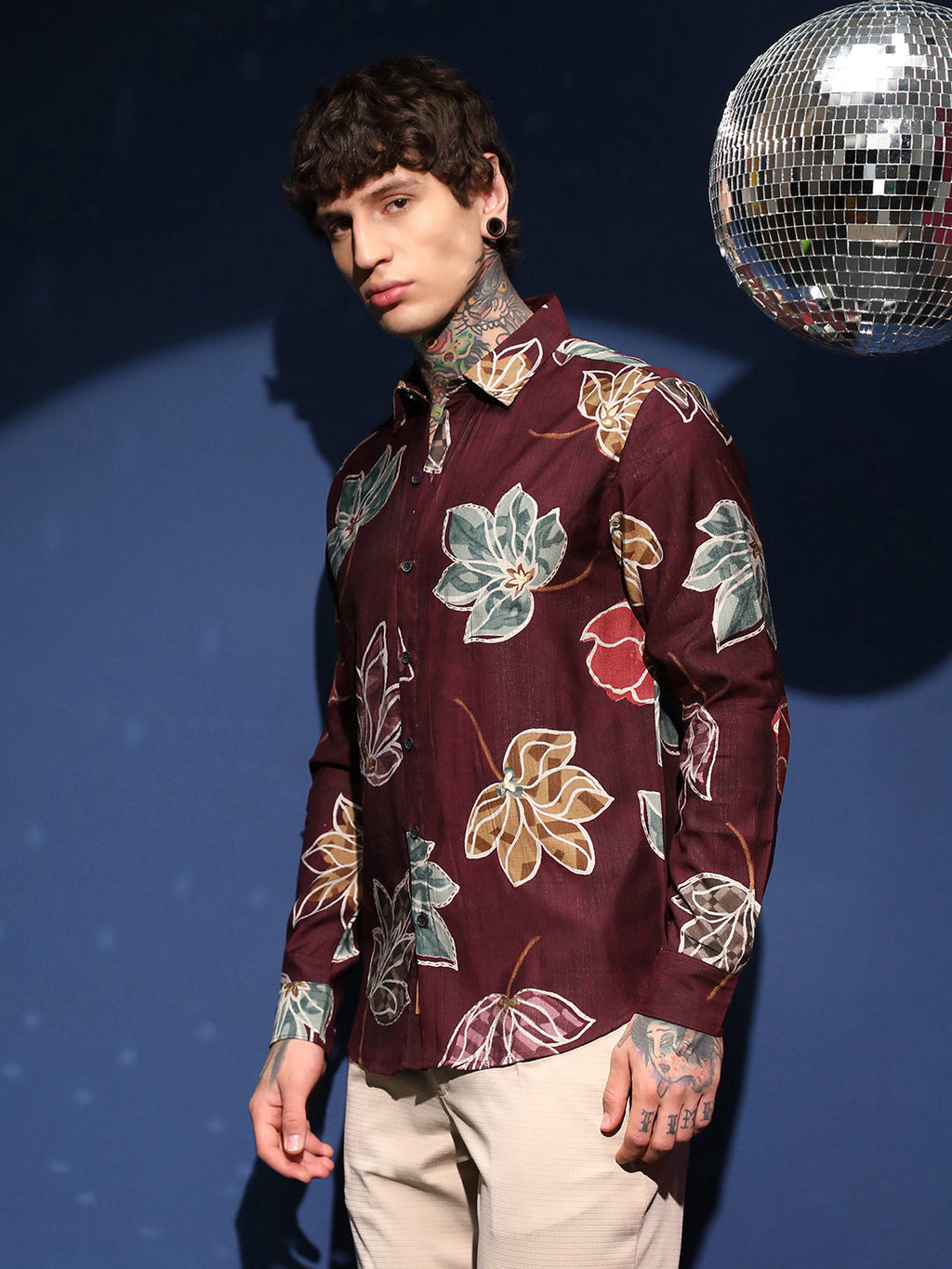Campus Sutra Floret Imprint Shirt