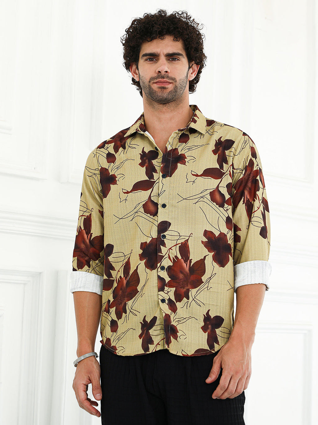 Campus Sutra Waterly-Florals Regular Shirt