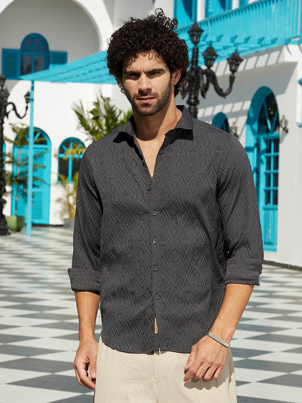 Campus Sutra Illuminator-Tactile Shirt