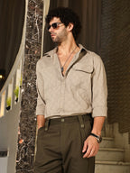 Campus Sutra Obliqa-Utility Relaxed Shirt
